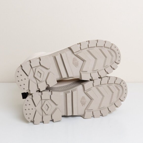 Palladium Revolt Boot Overcush Chunky Platform Combat Quilted Almond Milk Cream - Picture 6 of 13